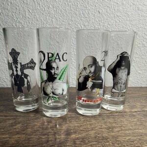 Vintage Y2K Tupac 2Pac Licensed Shot Glass - Complete Set 4- Amaru AWA Thug Life